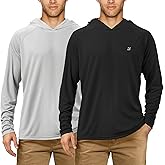 Roadbox UPF 50+ Fishing Shirts for Men, Long Sleeve UV Sun Protection Hoodie, Outdoor Hiking Running Swimming Rash Guard