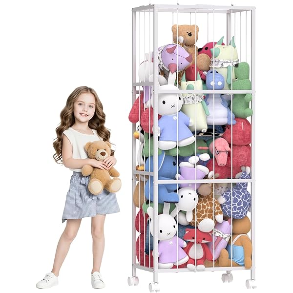 Amazon.com: FUIN Stuffed Animal Zoo Storage White, Natural