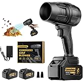 Leaf Blower Cordless,Hand Held Blower with 21V*2 Pcs Batteries,300000RPM Turbo Jet Blower,Portable Leaf Blower for Patio Cleaning,Lawn Care, Leaves and Dust