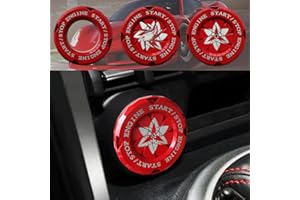 AMOHOMA Push Start Button Cover Rotary Car Start Button Cover Universal Button Decoration Gift Anti-Scratch Protector Ring (Anime-Red 4)
