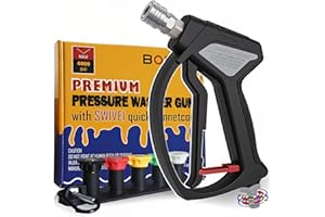BOSEA Car Wash Swivel Gun, Pressure Washer Gun with Tips and Nozzle Holder, Nickel-Plated Real Copper Valve, Durable Swivel G