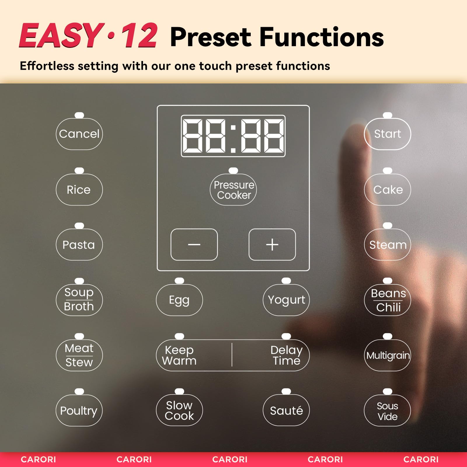 1200W 12-in-1 Electric Pressure Cooker 8Qt, Stainless Steel Pressure Cooker, Slow Cook Rice Cooker Steamer Sauté, Yogurt Maker, Warmer & Sterilizer with Recipe, Safer Venting Design, Black