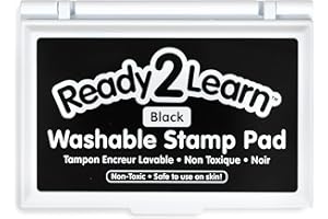 READY 2 LEARN Washable Stamp Pad | Black | Non Toxic, Washable Ink Pad for Kids | Fade Resistant | Decorate Scrapbooks, Posters and Cards
