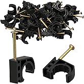 50 Pack 1/2" Half Clamps J-Hook with Nails Set, J Clamps for PEX, Copper, CPVC Tubing Connections