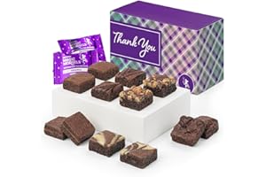 Fairytale Brownies Thank You Magic Morsel Dozen Individually Wrapped Gourmet Chocolate Food Gift Basket - 1.5 Inch x 1.5 Inch Bite-Size Brownies - 12 Pieces - Item HY412