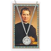 St John Bosco Prayer Card With Medal Patron Saint Catholic Christian Pendant Charm