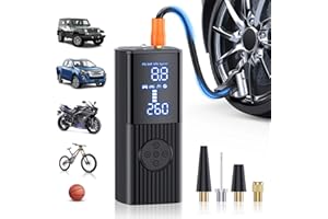 HAFULOKY Tire Inflator Portable Air Compressor-180PSI & 20000mAh Portable Air Pump, Accurate Pressure LCD Display, 3X Fast Inflation for Cars, Bikes & Motorcycle Tires, Balls