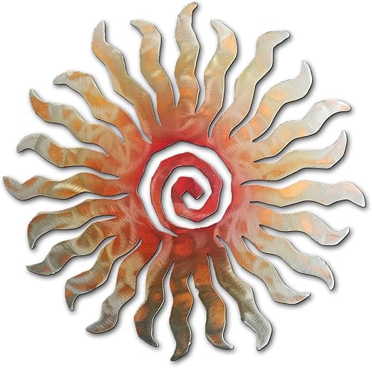 Amazon Com Spiral Sun Twenty Four Rays Metal Wall Art 12
