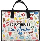 G2TUP Aruba Lover Gift I'd Rather Be in Aruba Makeup Bag Aruba Trip Cosmetic Bag Aruba Souvenirs Gift Aruba Travel Gift (Be in Aruba TT)