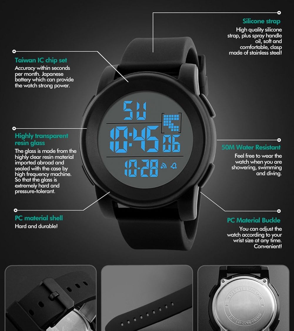 large print digital watch