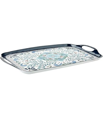 Bandeja Rectangular De Melamina Negra 45 X 32 Cm Les Jardins