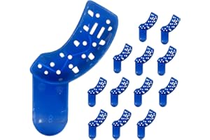 LA MIERE Royal Blue Premium Disposable Tracking Spacer Plastic Dental Impression Trays 12 PC Small, Medium, Large, Upper-Left, Lower-Right (#8 UR/LL Quadrant)