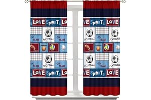 SENRUEGT Basketball Sports Boys Kids Curtains for Bedroom, Basketball Sport Theme Window Treatments for Living Room,Teen Boys Girls Room Decor 42x45 Inch