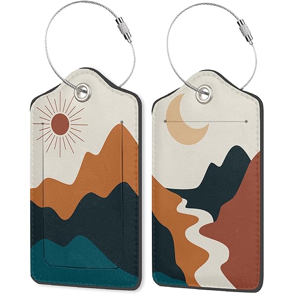 Etiqueta De Equipaje De Piel Sintética - Diseño De Camello Y Flores | Con Lazo De Acero Inoxidable Y Cubierta De Privacidad | Ideal Para Maletas, Mochilas Y Viajes