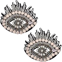 Lot De 2 Écussons Œil De Flamme Brodés - Anti Mauvais Œil | à Coudre Sur Vêtements, Sacs