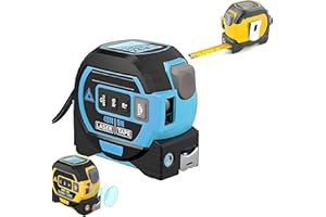 TSTQH Almighty Tools Tape Measure 3-in-1 Laser Digital Measuring Tape Ruler-LCD Backlight 5M/16Ft Tape & Laser 40m/131Ft Rangefinder,Crosshairs Markings,Data Storage,Durable ABS Case/Blue 1Pack