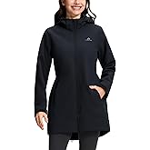 Pioneer Camp Women's Softshell Jacket Fleece Lined 30K Waterproof Windbreaker with Removable Hood Long Rain Coat