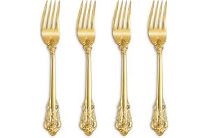 KEAWELL Luxury Salad Forks Dessert Forks Set, Set of 4, 18/10 Stainless Steel, 7 Inches, Dishwasher Safe, Mirror Polished, Si