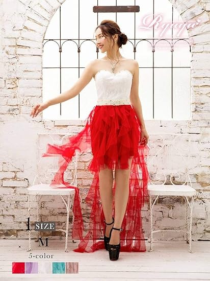 Amazon Rew You リューユ キャバドレス キャバ ドレス キャバクラ ロングドレス パーティードレス テールカット キャバドレス 前ミニ ドレス M130 ブルー250 レディース 通販