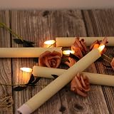 Eldnacele LED Taper Candles Flickering Real Wax Remote Timer Battery Operated view 3
