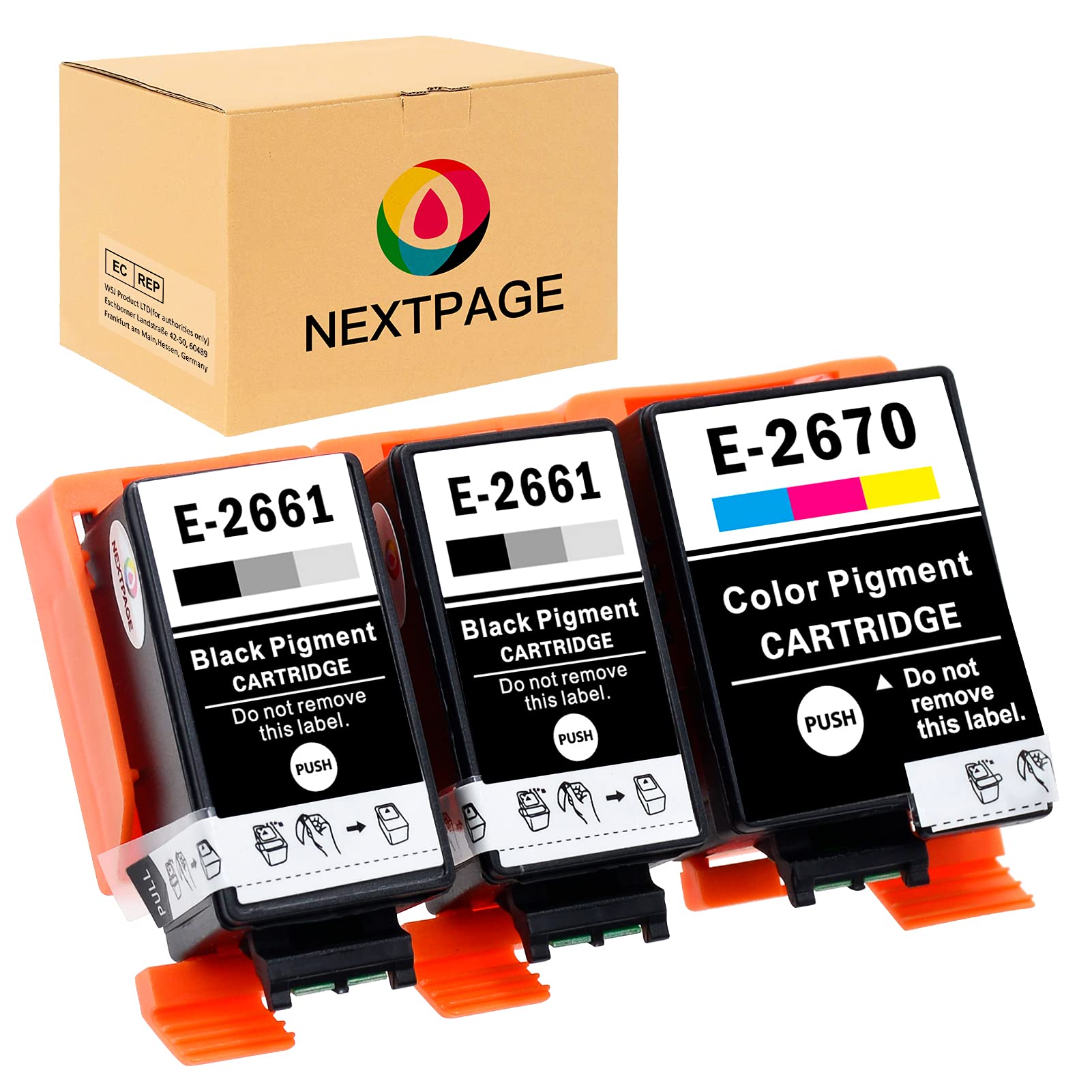 NEXTPAGE T2661 T2670 Ink Cartridges 2661 266 267 for Epson WorkForce WF-100W WF-110W Printer (2Bk 1Colour)