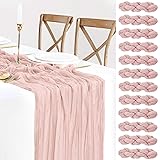 12 Pack Dusty Pink Cheesecloth Table Runner 120