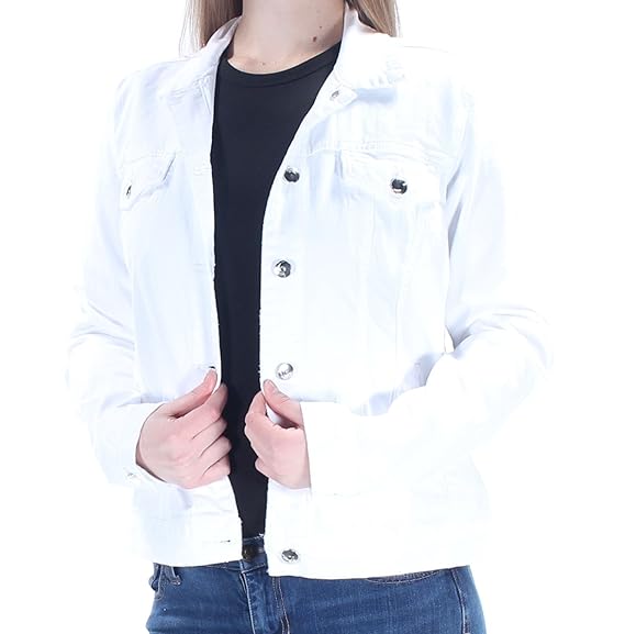 amazon women's white denim jacket