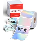 M110 Label, M100/M220 Thermal Labels - 40x30mm (1.57"x1.18") Holographic Waterproof Sticker Paper Compatible with Phomemo M100 M110 M150 M160 M220 M221 M250 M260 Labels Maker for DIY, Logo, Thanks,Tag