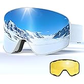 VCOROS Magnetic Ski Goggles with Quick-Change Lens, OTG Design, Anti-Fog Snow Goggles, UV400 Protection Snowboard Goggles