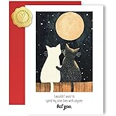 MOSSSH Funny Anniversary Card for Wife Husband Couple, Gifts for Anniversary, Romantic Cat Greeting Card with Envelope and Sticker