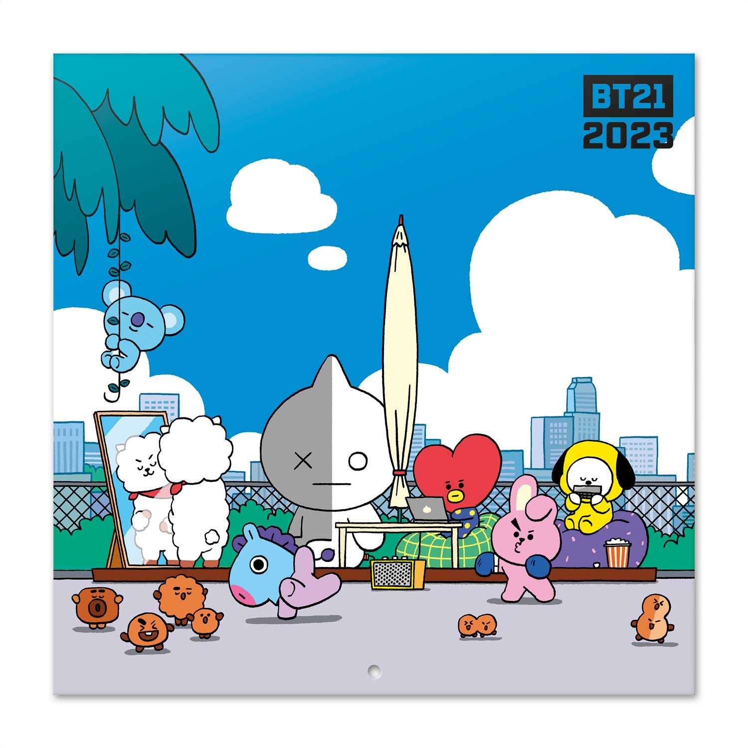 Grupo Erik BT21 Official Merchandise Wall Calendar 2023 12' x 12' FSC| 12 Month Planner | Square Wall Calendar 2023 | Family Planner Calendar 2023 | BT21 Calendar 2023 | BT21 Gifts | Free BT21 Poster