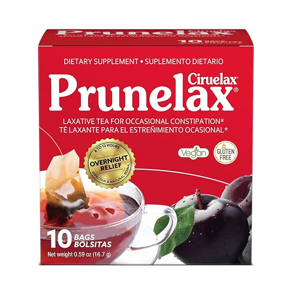 PRUNELAX CIRUELAX REGULAR STRENGTH LAXATIVE TEA BAGS – MADE WITH NATURAL SENNA EXTRACTS, FOR OCCASIONAL CONSTIPATION, SENNA EXTRACT – 10 BAGS