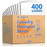 BellaLuce Laundry Detergent Sheets - Laundry Sheets, 400 Loads, Eco-Friendly, Plastic-Free, Fresh Linen Scent, Space Saving, Fast Dissolve & Hypoallergenic
