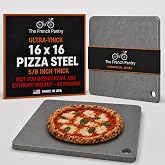 Ultra-Thick Commercial 5/8-Inch Pizza Steel for Oven, 16' x 16" Heavy Duty Baking Steel for Back-to-Back Pizzas, Made in USA 