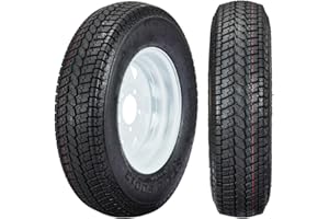 2-Pack Trailer Tires On Rim ST175/80D13 175 80 13 Load Range C 5-Lug White Spoke Wheels – Heavy Duty Utility & Boat Trailer T