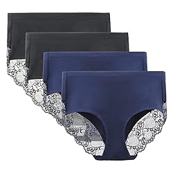 LIQQY Women's 4 Pack Combed Cotton Breathable High