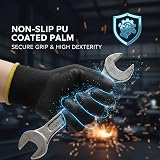 Rainberg Safety Gloves Pack 12 Pair Medium PU Non-Slip Grip Garden DIY Workwear view 3