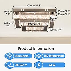 Finktonglan Crystal LED Ceiling Light Modern