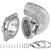 Magnetic Dryer Vent Coupling Connector Kit - DV180 Airtight Seal, Quick Connect, Includes 4"x3.3ft Duct & 2 Clamps