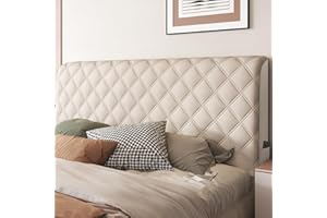 CAMZ Velvet Bed Headboard Cover Twin Full Queen King Size Headboard Slipcover Dustproof Headboard Padding Protector Cover (Khaki,Twin:100cm/39in)