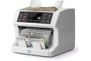 Safescan 2850 Money Counter Machine with Counterfeit Detection, Multi-Currency, Add/Batch Modes, Touch-Screen Display, High-Speed Counts and Sorts 1,500 Bills per Minute, 3 Point Counterfeit Check