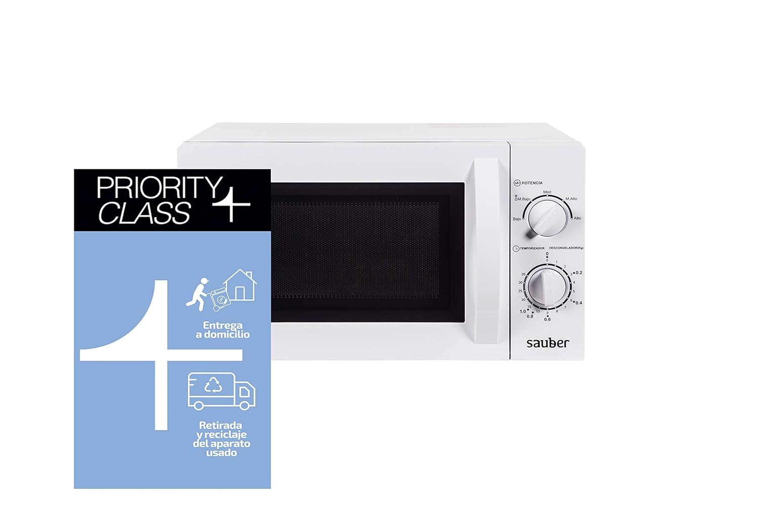 Sauber - Microondas con Grill HMS03WG - 20 litros - Color Blanco