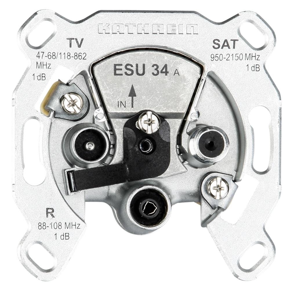 Kathrein ESU 34 3-Way Single Socket for Digital Single Cable (Unicable) Systems (TV/FM/Satellite Connection)