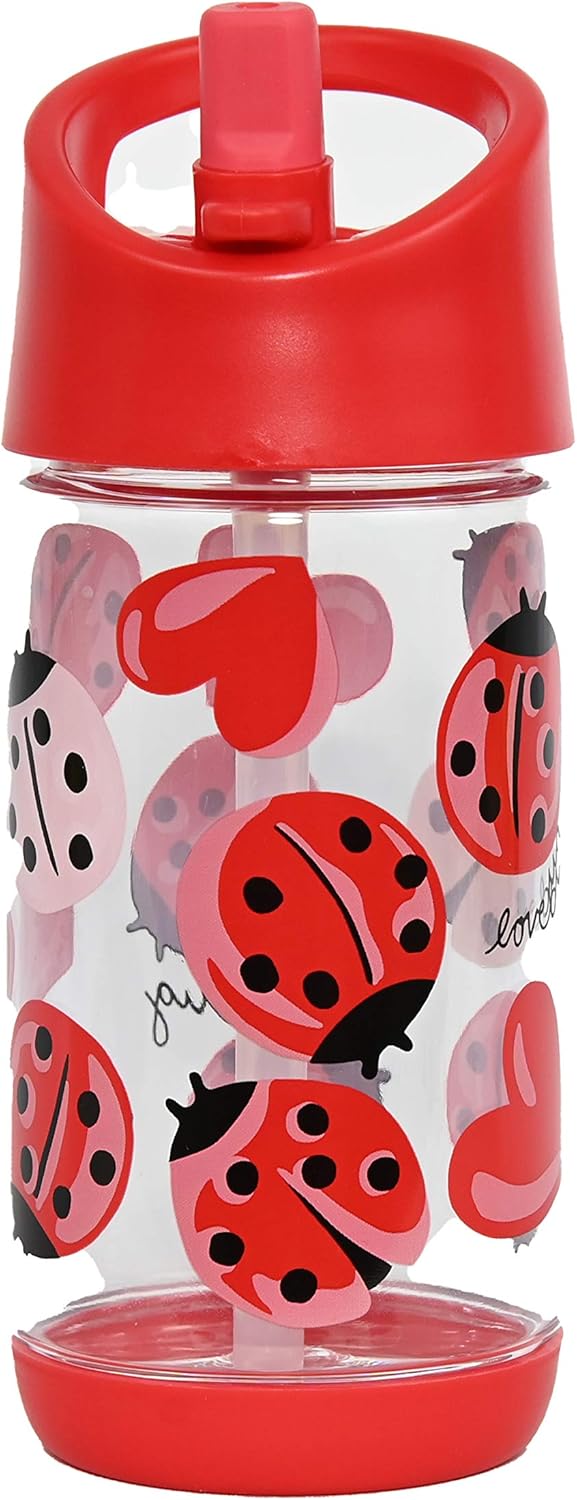 Cath Kidston Drinking Water Bottle 300ml Lovebugs in Pale Rose and Red