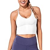 XUNYU Women Longline Sports Bra Workout Tank Tops Strappy Criss Cross Crop Fitness Gym Yoga Running Shirts