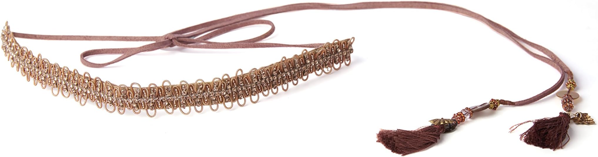 Deepa Gurnani Fashion Hair Accessories Rose Gold Metallic Wire Multi Wear Tie Wrap