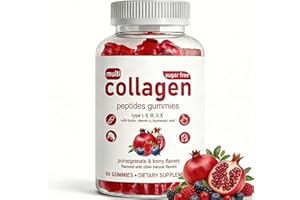 Collagen Gummies, Multi Collagen Peptides | Type I,II,III,V,X Protein with Biotin, Hyaluronic Acid for Skin, Hair, Nails