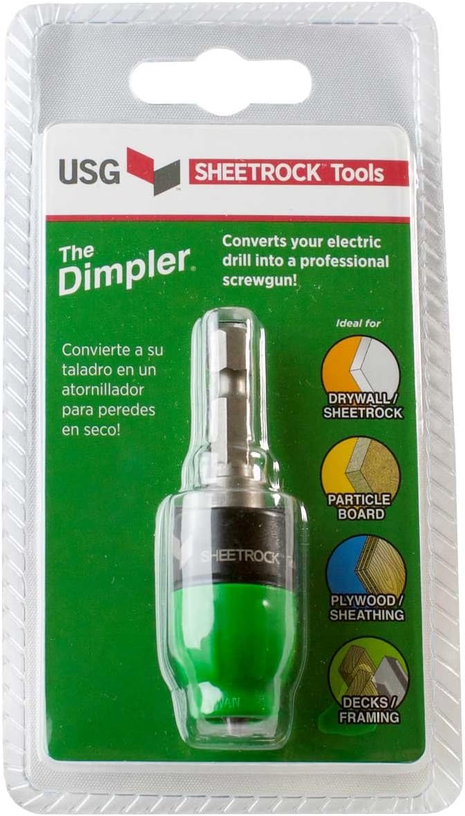 USG Sheetrock 'The Dimpler' Drywall Screw Setter Bit - Reversible with Clutch - - 