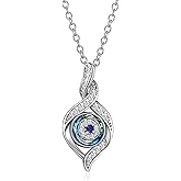 TALYKONG Evil Eye Pendant Necklace for Women Greek Evil Eye with Blue Crystal Protection Jewelry Gifts for Mother Wife