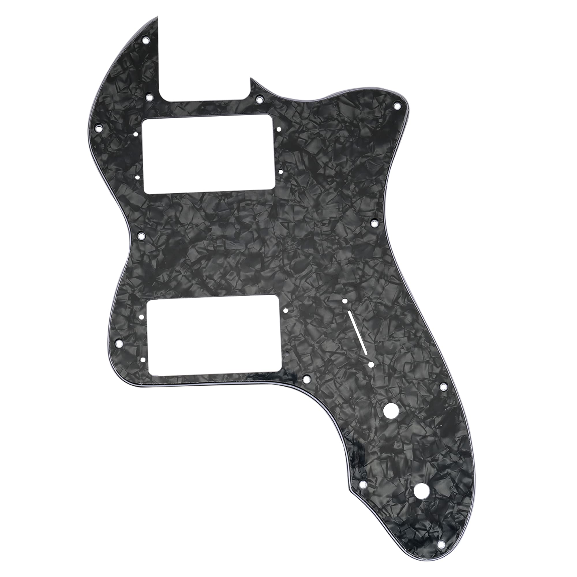 Musiclily Pro 12 Holes Wide Range HH Guitar Pickguard For USA/Mexico Fender 72 Tele Thinline Style Electric Guitar, 4ply Black Pearl